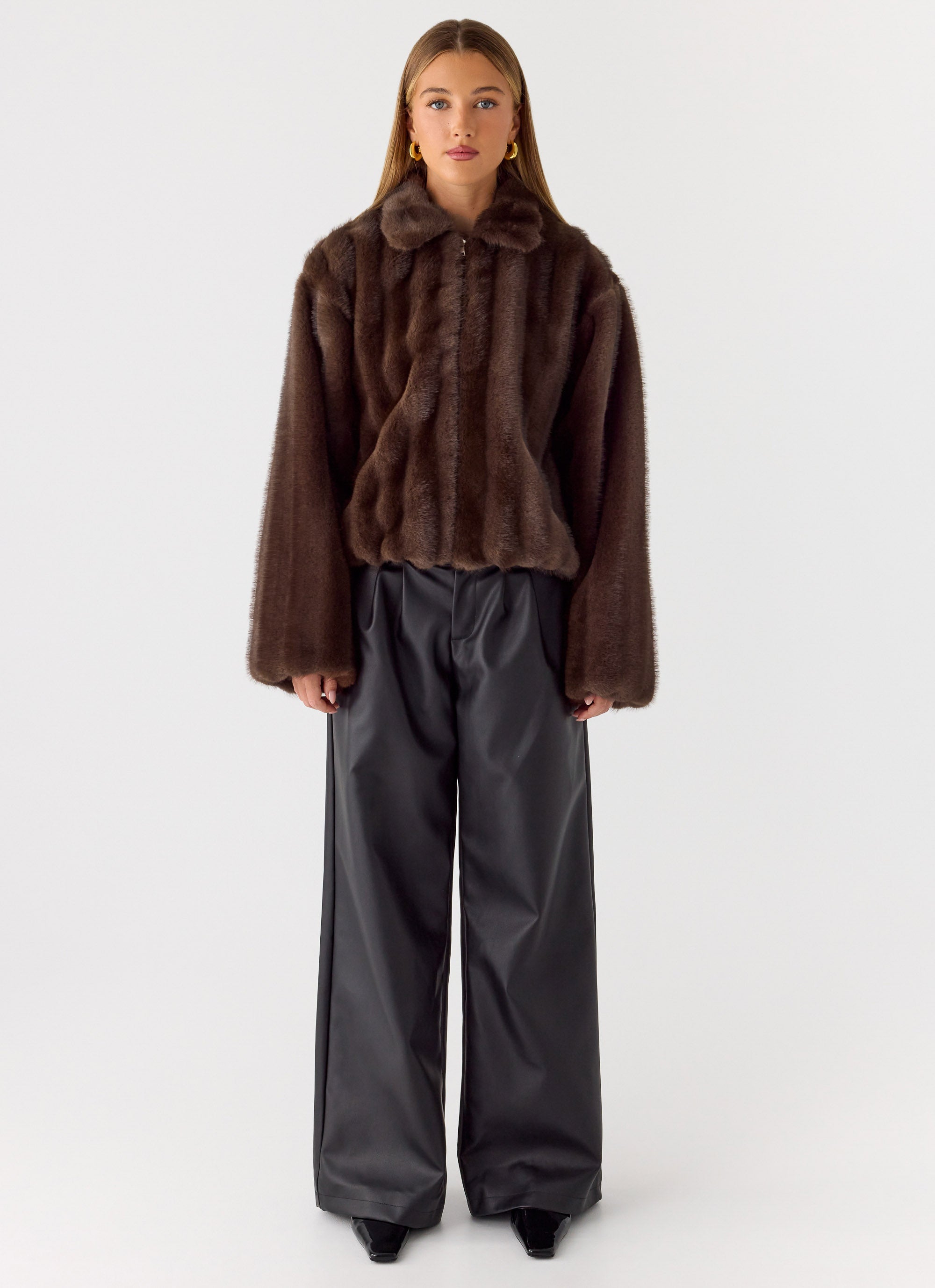 Naylor Faux Fur Jacket - Chocolate