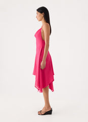 Pirama Beaded Midi Dress - Fuchsia