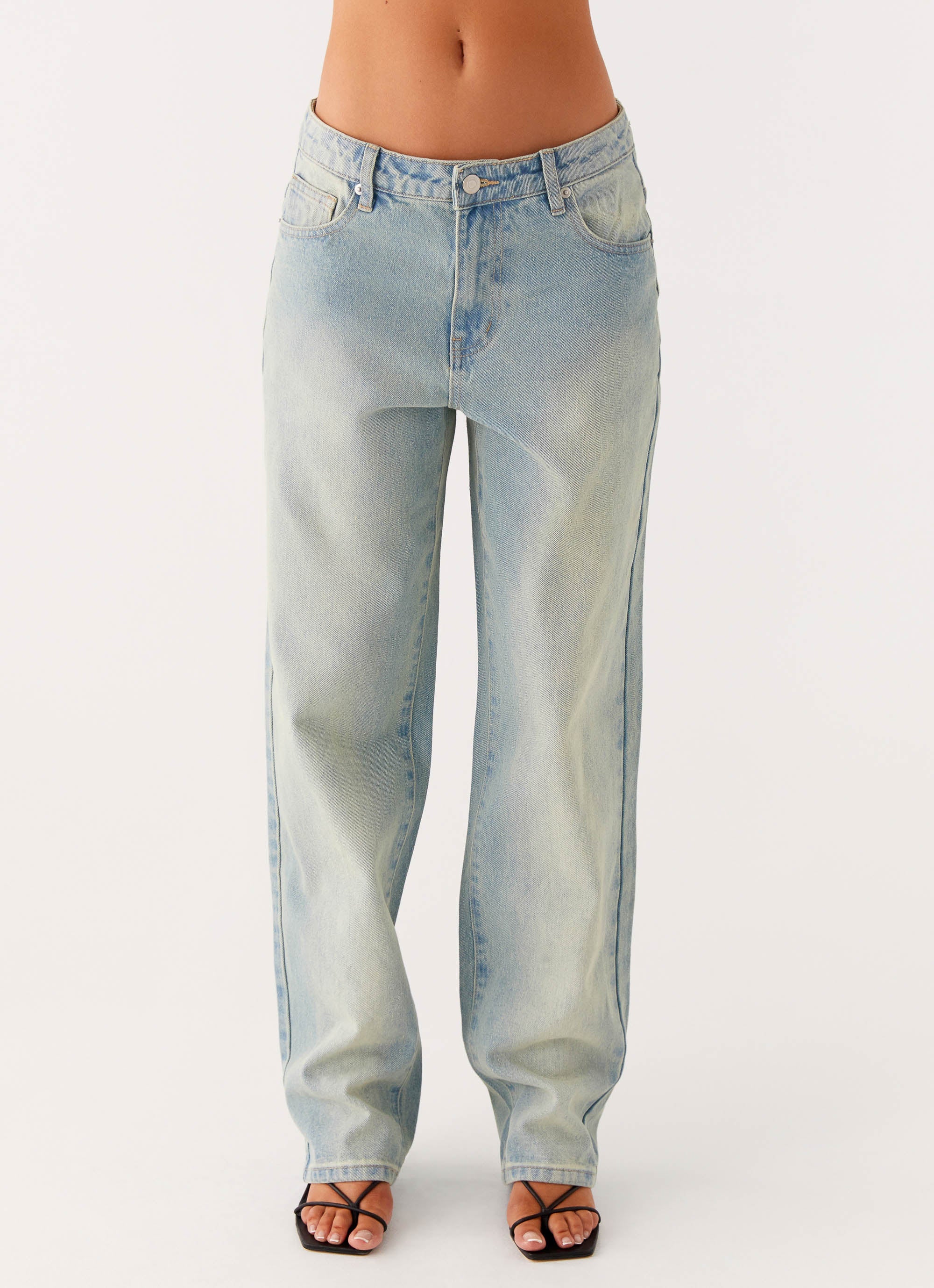 Poppy Low Rise Denim Jeans - Vintage Denim