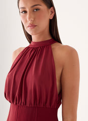 Rachelle Halter Mini Dress - Maroon