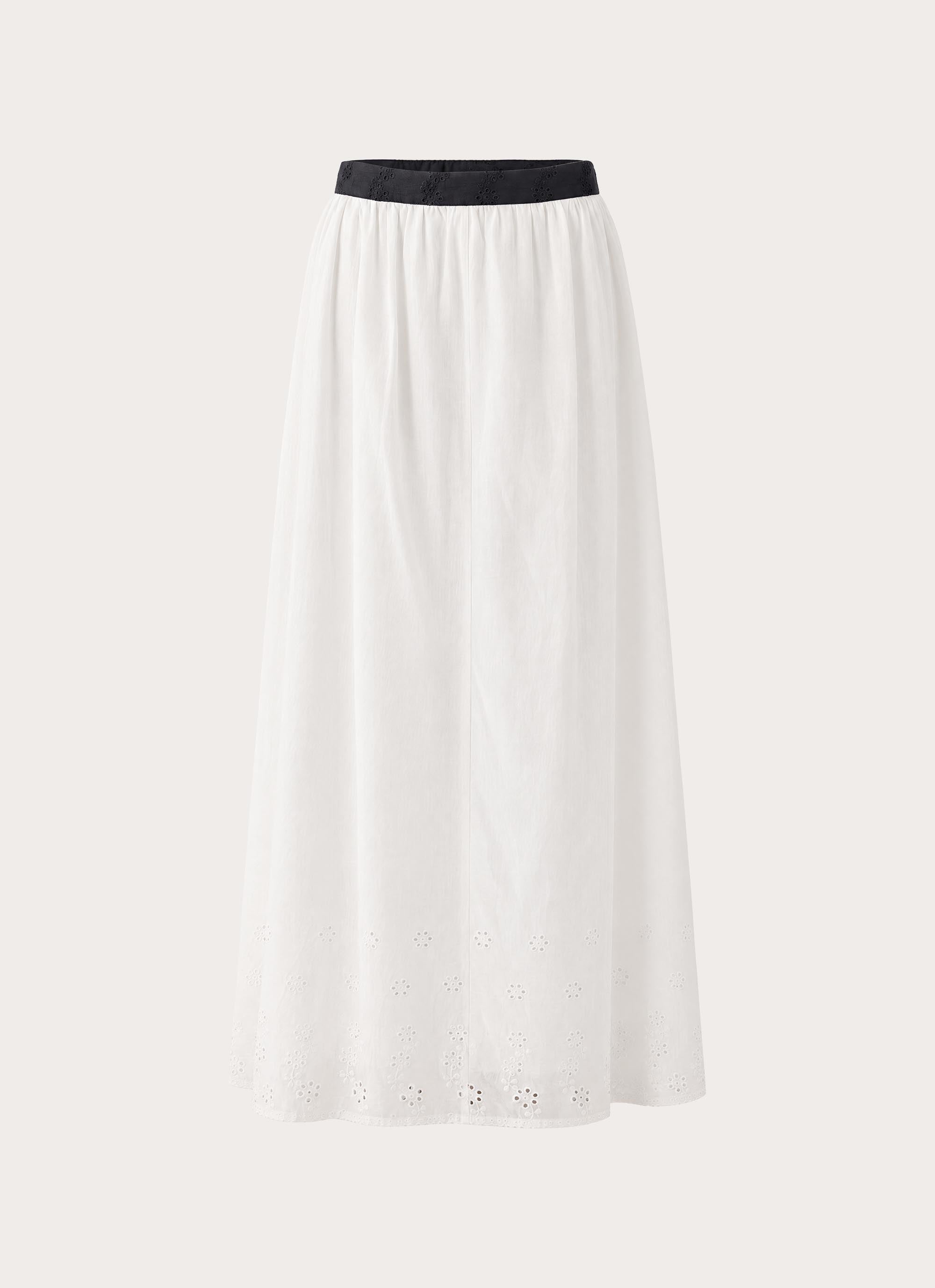 Ribbon Theory Maxi Skirt - Ivory/Black