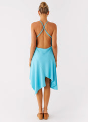 Salt Kiss Midi Dress - Turquoise
