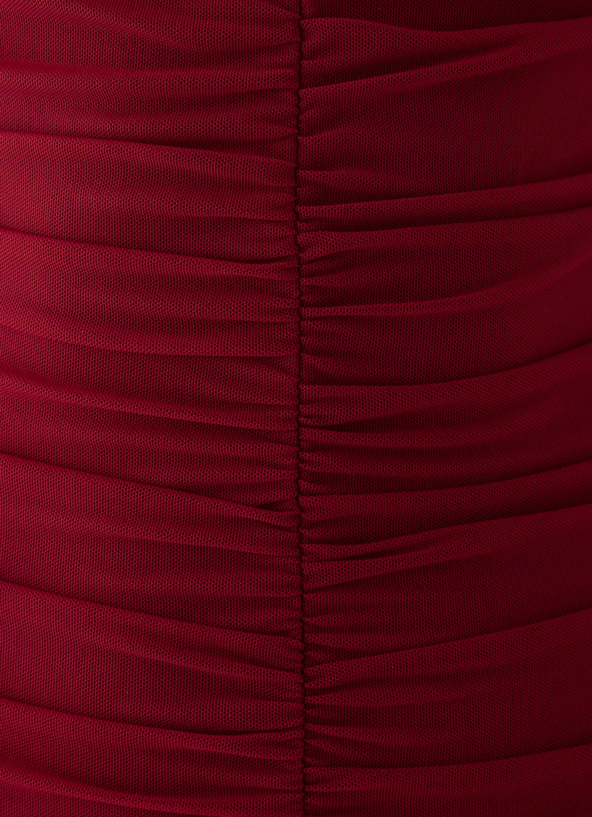 Valcera Ruched Midi Dress - Maroon