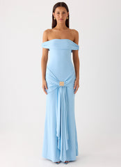 Vee Bardot Maxi Dress - Blue